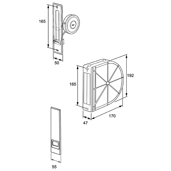 Under plaster strap box coiler 22 mm